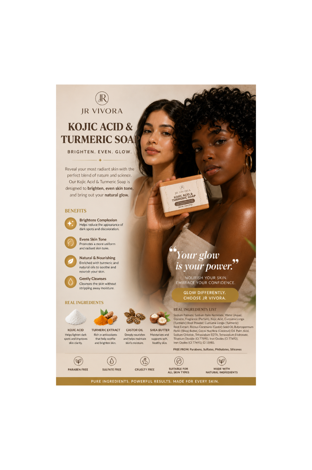 Savon à l'acide kojique et au curcuma