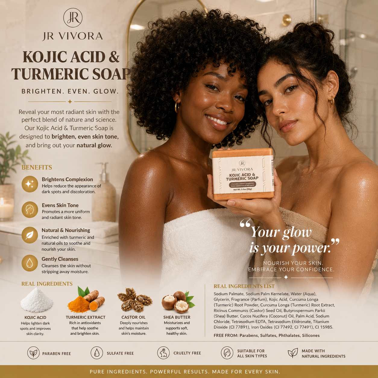 Savon à l'acide kojique et au curcuma